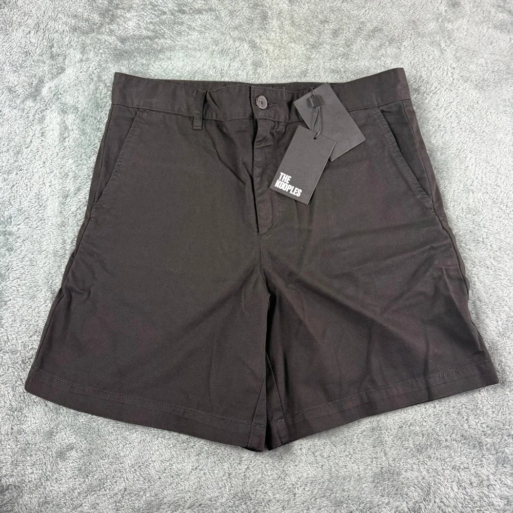 The Kooples Black Cotton Trend Shorts 46‎ US Size 32 Casual Versatile